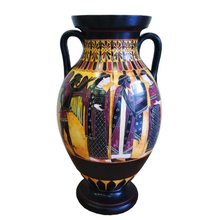 Aphrodite Apollo and Hermes - Ancient Greek Amphora - Museum Replica