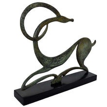 Load image into Gallery viewer, Graceful ibex on marble Base - Bronze Item - Symbol of Energy Long Life Fertility
