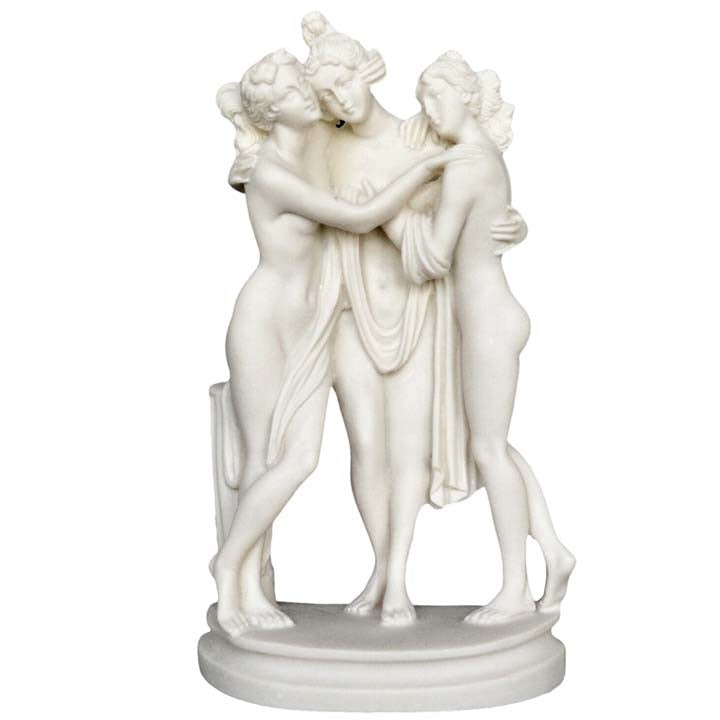 Graces Charites Alabaster Sculpture Statue - Greek Goddesses of Pleasure