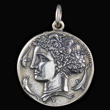 Load image into Gallery viewer, Goddess Artemis X-Large Silver Coin Pendant - Diana Mistress of Animals

