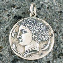 Load image into Gallery viewer, Goddess Artemis X-Large Silver Coin Pendant - Diana Mistress of Animals
