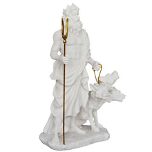 Load image into Gallery viewer, Hades and Cerberus Alabaster statue - Ancient Greek God of The Underworld Pluto

