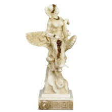 Load image into Gallery viewer, Aphrodite on Swan Alabaster aged small Statue - Goddess Of Love Beauty Venus
