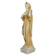 Load image into Gallery viewer, Artemis Goddess of Hunt Alabaster aged small sculpture - Diana Mistress of Animals
