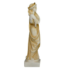 Load image into Gallery viewer, Artemis Goddess of Hunt Alabaster aged small sculpture - Diana Mistress of Animals
