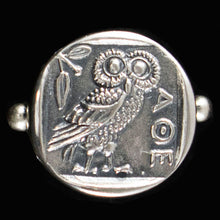 Load image into Gallery viewer, Owl of Wisdom Silver Ring Size Us 8 1/2 - Goddess Athena Symbol
