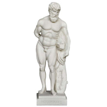 Load image into Gallery viewer, Heracles and Nemean Lion Hercules Alabaster statue - Ancient Greek Hero Demigod
