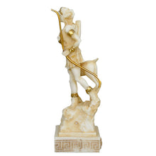 Load image into Gallery viewer, Artemis Goddess of Hunt Alabaster aged small Statue - Diana Mistress of Animals
