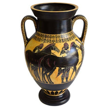 Load image into Gallery viewer, Heracles fighting Lion - Goddess Athena - Ancient Greek Amphora - Museum Replica
