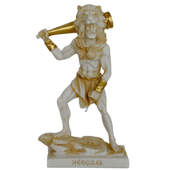 Heracles Hercules Alabaster aged statue - Ancient Greek Hero Demigod - Zeus son