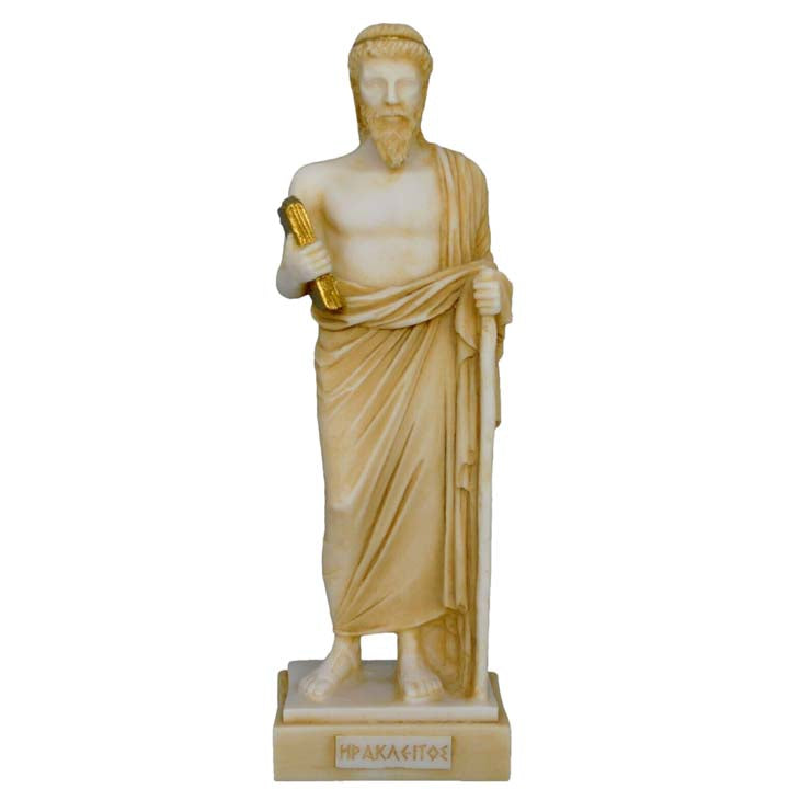 Heraclitus Aged Statue - The Dark Philosopher - Everything Flows - Heracleitus