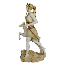 Load image into Gallery viewer, Artemis Goddess of Hunt Alabaster aged Statue - Diana Mistress of Animals
