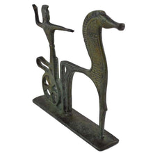 Load image into Gallery viewer, Bronze Warrior Figurine with Horse - Ancient Greece - Homer iliad - Trojan War
