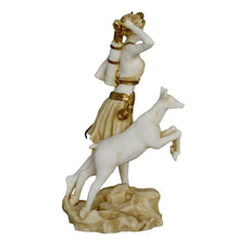 Load image into Gallery viewer, Artemis Goddess of Hunt Alabaster aged Statue - Diana Mistress of Animals
