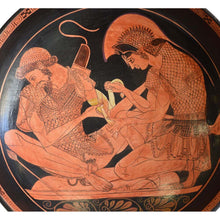 Load image into Gallery viewer, Achilles binding Patroclus wounds Kylix - Sosias Painter - Berlin Museum Replica
