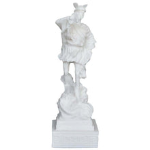 Load image into Gallery viewer, Hermes Small Alabaster Statue - The Messenger of the Gods Mercury God of Luck
