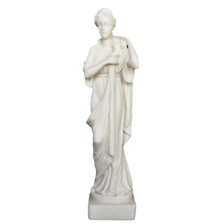 Artemis Goddess of Hunt Alabaster small sculpture - Diana Mistress of Animals