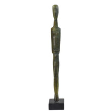 Load image into Gallery viewer, Cycladic Bronze Idol statue on marble base - Ancient Art Abstract Simplicity
