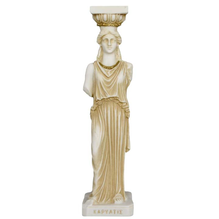 Caryatid Alabaster aged Statue - Porch of the Maidens Erechtheion Acropolis