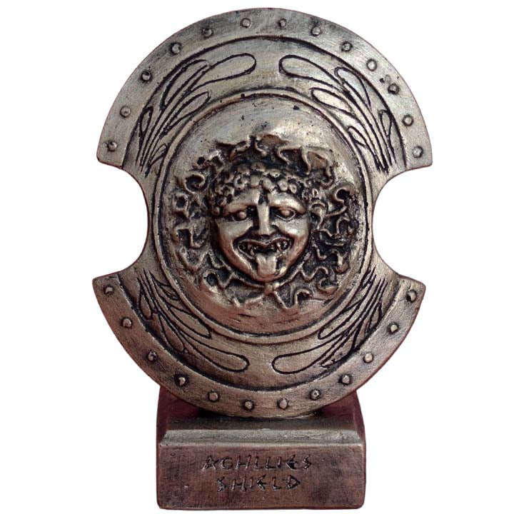 King Achilles miniature shield - Casting stone material - Medusa head