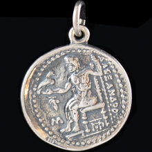 Load image into Gallery viewer, Alexander The Great Hercules Large Silver Pendant - Macedonia Star - Vergina King
