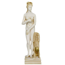 Load image into Gallery viewer, Kore Alabaster aged statue sculpture - Ancient Greek Maiden Korai
