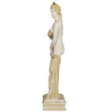 Load image into Gallery viewer, Kore Alabaster aged statue sculpture - Ancient Greek Maiden Korai
