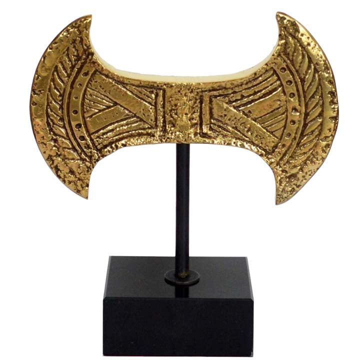 Labrys Double Headed Axe Mini Bronze item on marble base - Minoan Period Replica