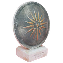 Load image into Gallery viewer, Macedonian mini shield in casting stone - Alexander the Great - Star of Vergina
