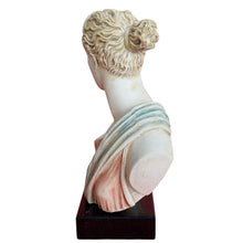 Load image into Gallery viewer, Artemis Goddess of Hunt head bust on marble base - Diana Mistress of Animals
