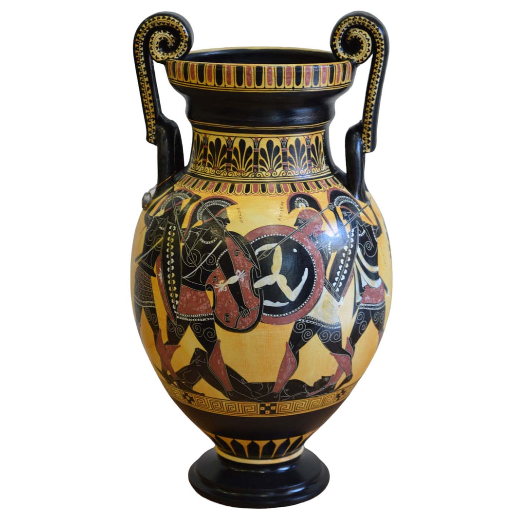 Achilles Hector Menelaos Paris Trojan War Theme Amphora Vase Achilles Hector Menelaos Paris Trojan War Theme Amphora Vase