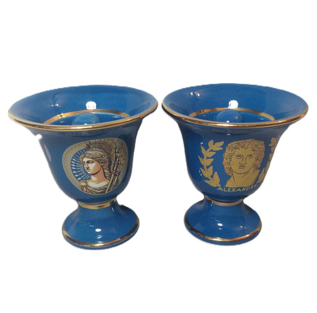 Athena - Great Alexander Theme 2 cups Pythagorean Cup set color petrol