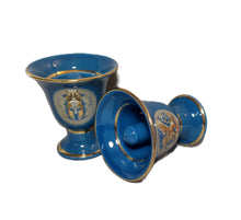 Load image into Gallery viewer, Griffin and Helmet Design Pythagorean 2 cups high quality set Pythagoras color petrol
