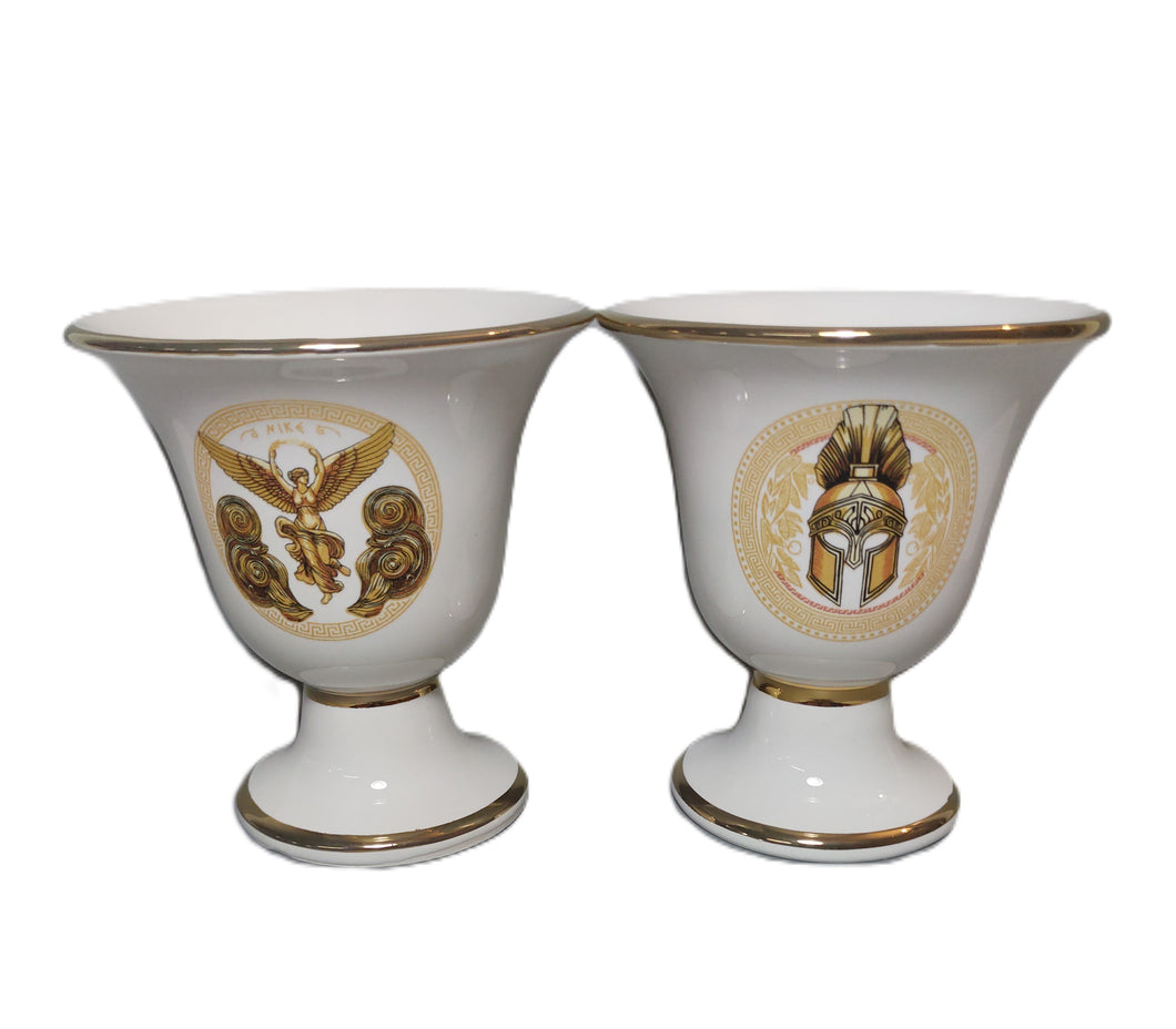 Nike and Helmet Design Pythagorean 2 cups high quality set Pythagoras white
