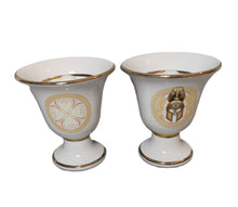 Load image into Gallery viewer, Medusa and Helmet Design Pythagorean 2 cups high quality set Pythagoras white

