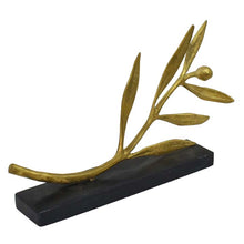 Load image into Gallery viewer, Olive Branch on Marble Base - Pure Bronze - Olympic Games - Ancient Greece
