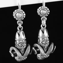 Load image into Gallery viewer, Ram&#39;s Head Large Silver Earrings - Nobility - Ancient Greece
