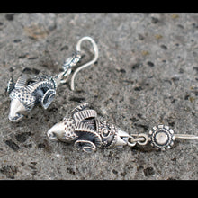 Load image into Gallery viewer, Ram&#39;s Head Large Silver Earrings - Nobility - Ancient Greece
