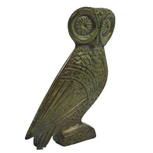 Load image into Gallery viewer, Owl of Athens bronze small flat sculpture - Goddess Athena - Symbol of wisdom

