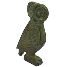 Load image into Gallery viewer, Owl of Athens bronze small flat sculpture - Goddess Athena - Symbol of wisdom
