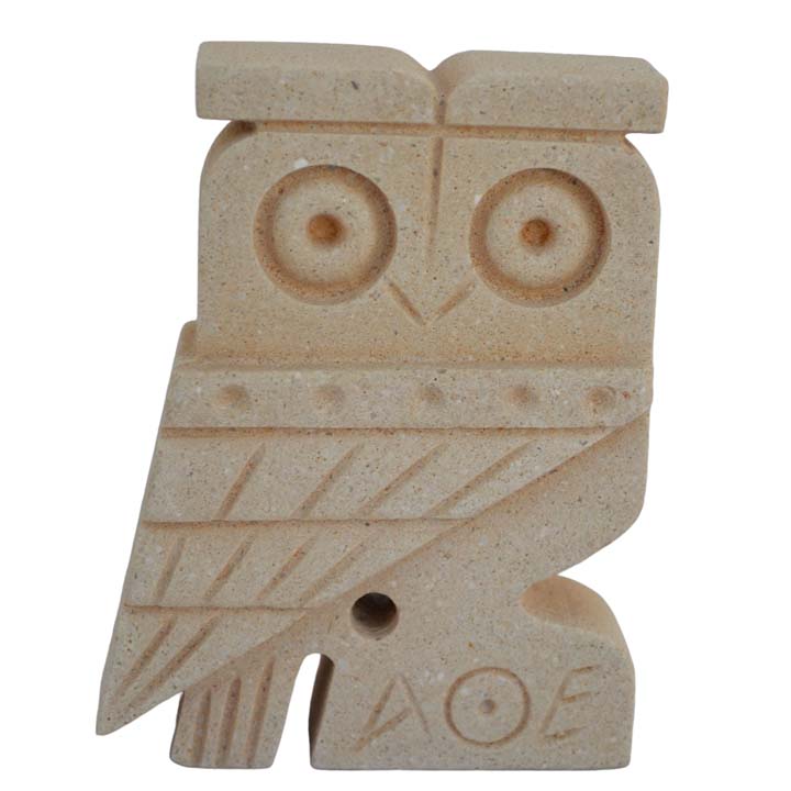 Owl Of Athens Mini Statue - Ancient Greek Cycladic Art - Goddess Athena