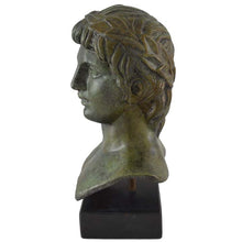 Load image into Gallery viewer, Apollo bronze bust sculpture - Olympian God of light sun music poetry
