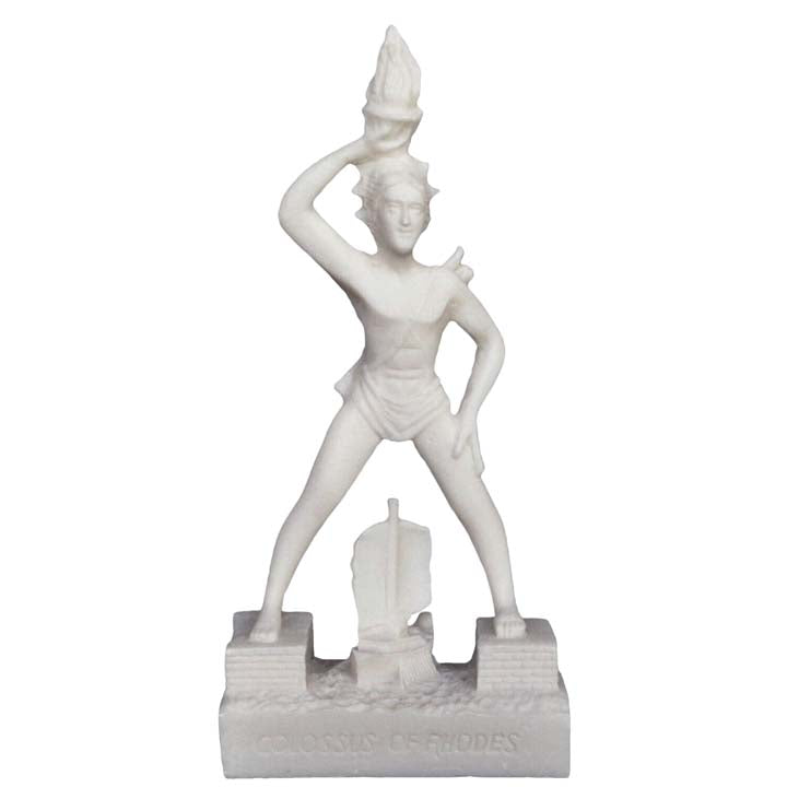 Colossus of Rhodes Alabaster miniature statue - Sun God Helios - Seven Wonders