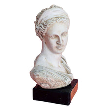Load image into Gallery viewer, Artemis Goddess of Hunt small statue on marble base - Diana Mistress of Animals
