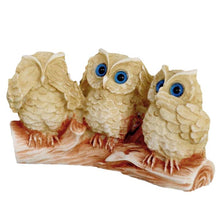 Load image into Gallery viewer, Owls Alabaster aged sculpture - Symbol of wisdom - Goddess Athena
