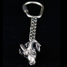 Load image into Gallery viewer, Ram&#39;s Head Sterling Silver Keychain - Nobility - Ancient Greece
