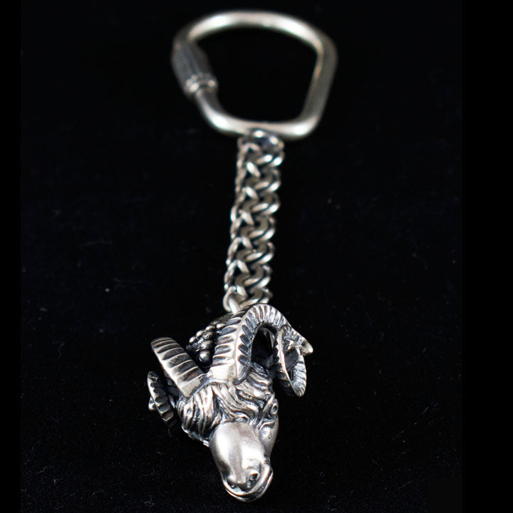 Ram's Head Sterling Silver Keychain - Nobility - Ancient
