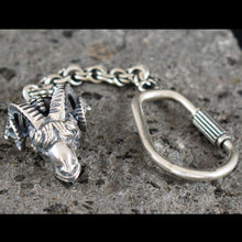 Load image into Gallery viewer, Ram&#39;s Head Sterling Silver Keychain - Nobility - Ancient Greece
