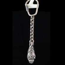 Load image into Gallery viewer, Lion Head Sterling Silver Keychain - Strength Symbol - Ancient Greece
