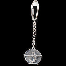 Load image into Gallery viewer, Archer Athlete Quality Keychain - Sterling Silver - Olympic Games - Sagittarius
